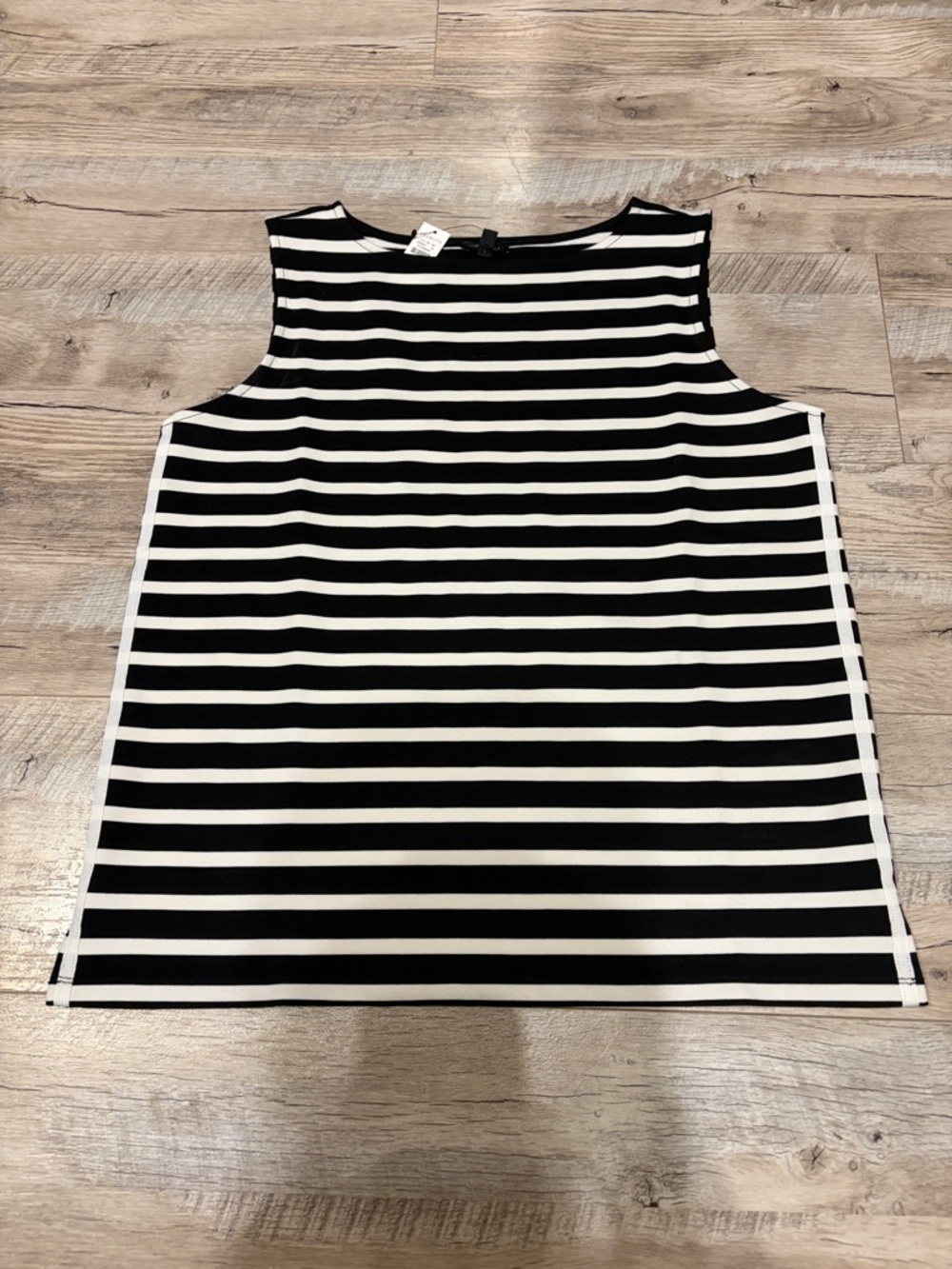 Talbots Black Striped Sleeveless Tank Top